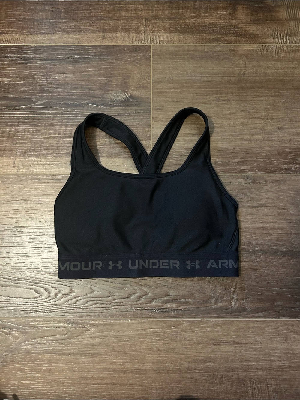 Under Armour Black Racerback Sports Bra with Branded Band